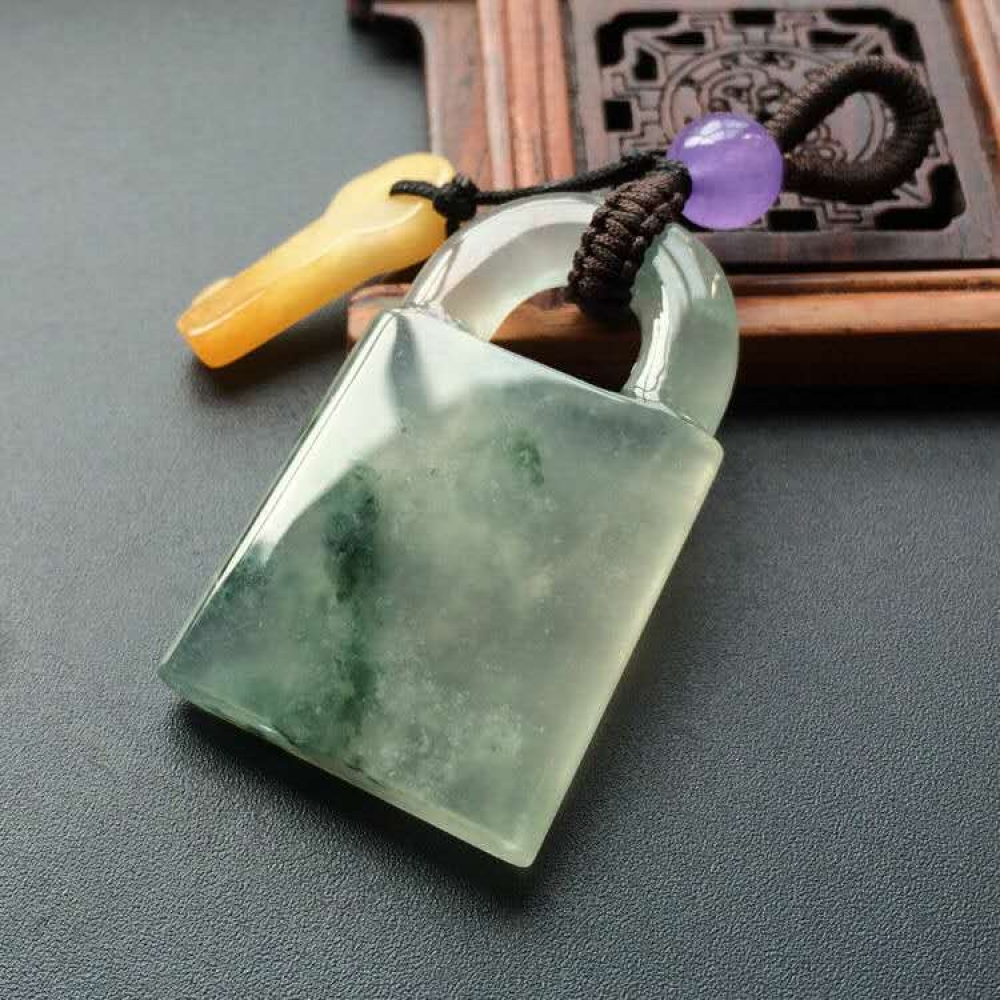 (超值推荐)冰种/糯冰种飘花/黄翡平安锁挂件