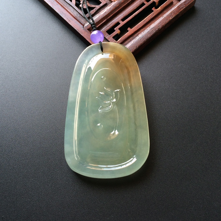 (超值推荐)冰种晴水褐黄翡悟道挂件