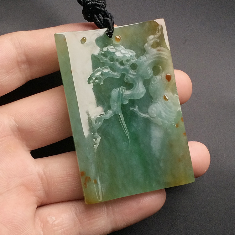 （超值推荐）（高松峰大师作品）糯冰种晴水黄翡大展宏图挂件