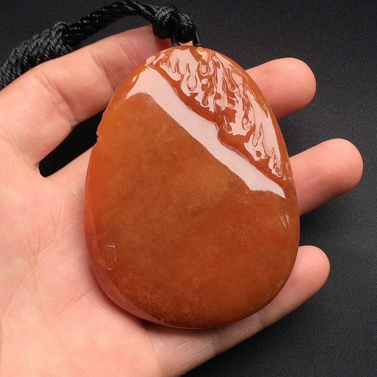 （超值推荐）（高松峰大师作品）糯冰种红黄翡涅槃重生挂件