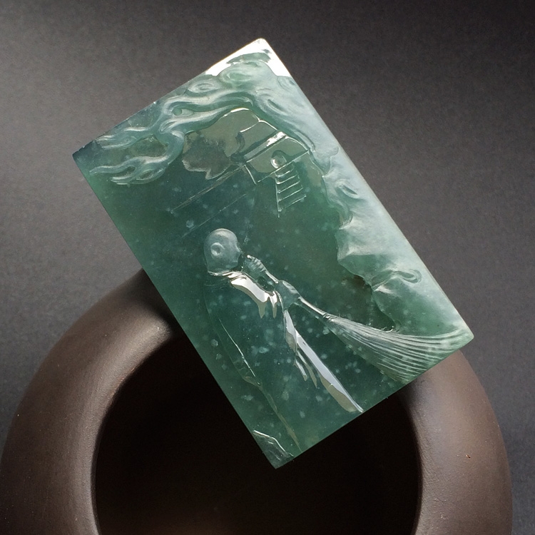 （超值推荐）冰种蓝水扫地僧挂件