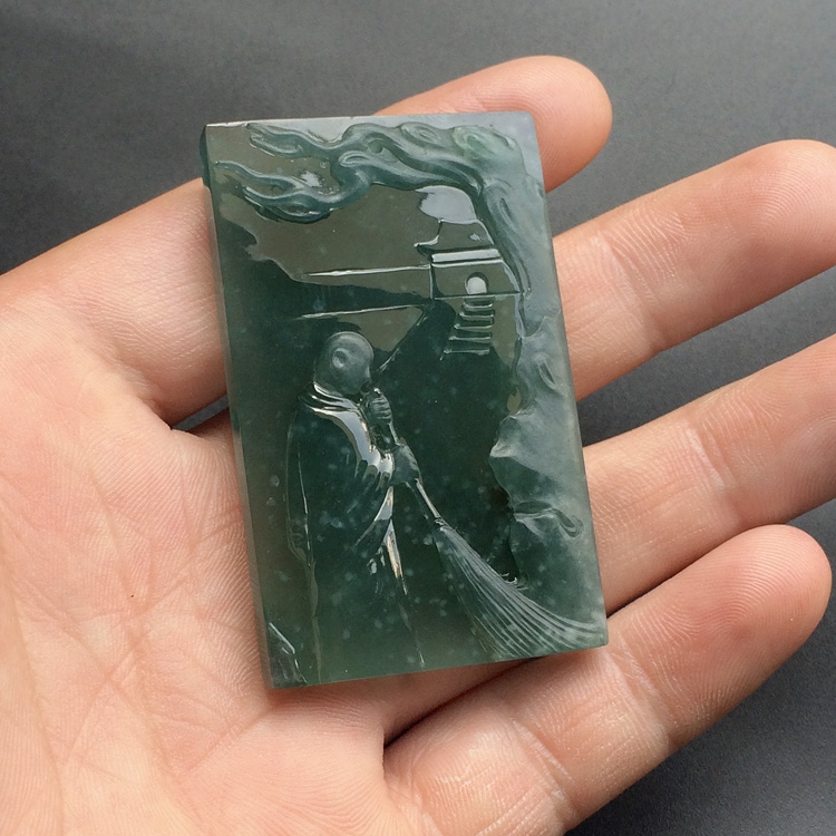 （超值推荐）冰种蓝水扫地僧挂件