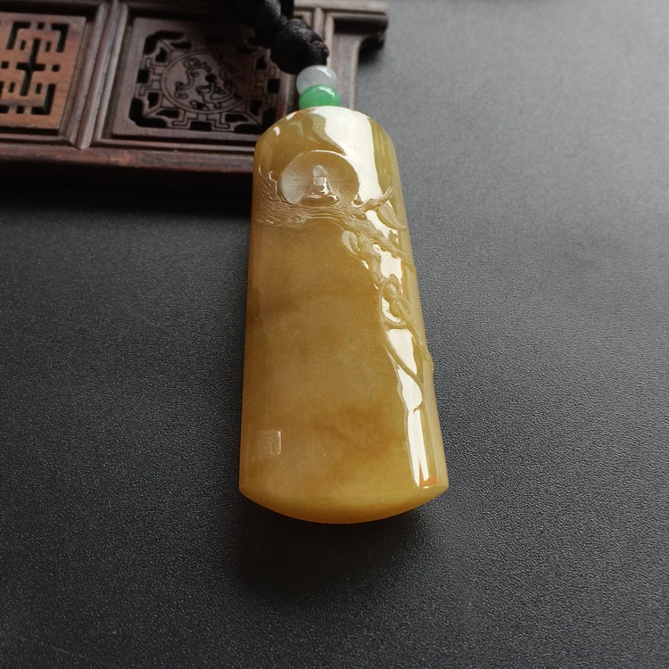 （超值推荐）糯冰种褐黄翡惮悟挂件