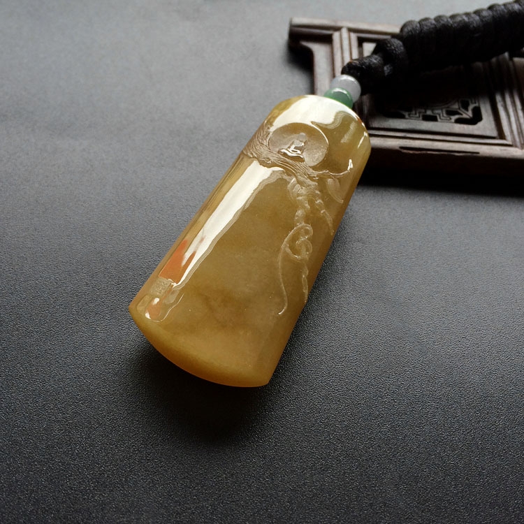 （超值推荐）糯冰种褐黄翡惮悟挂件