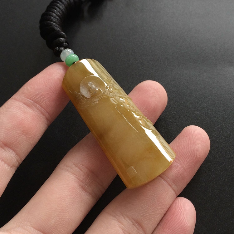 （超值推荐）糯冰种褐黄翡惮悟挂件
