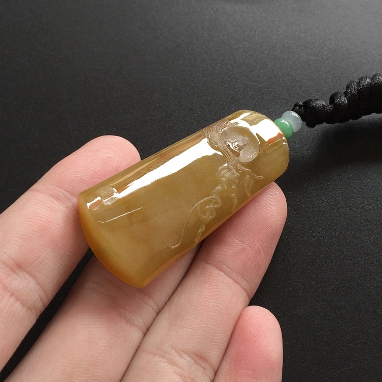 （超值推荐）糯冰种褐黄翡惮悟挂件
