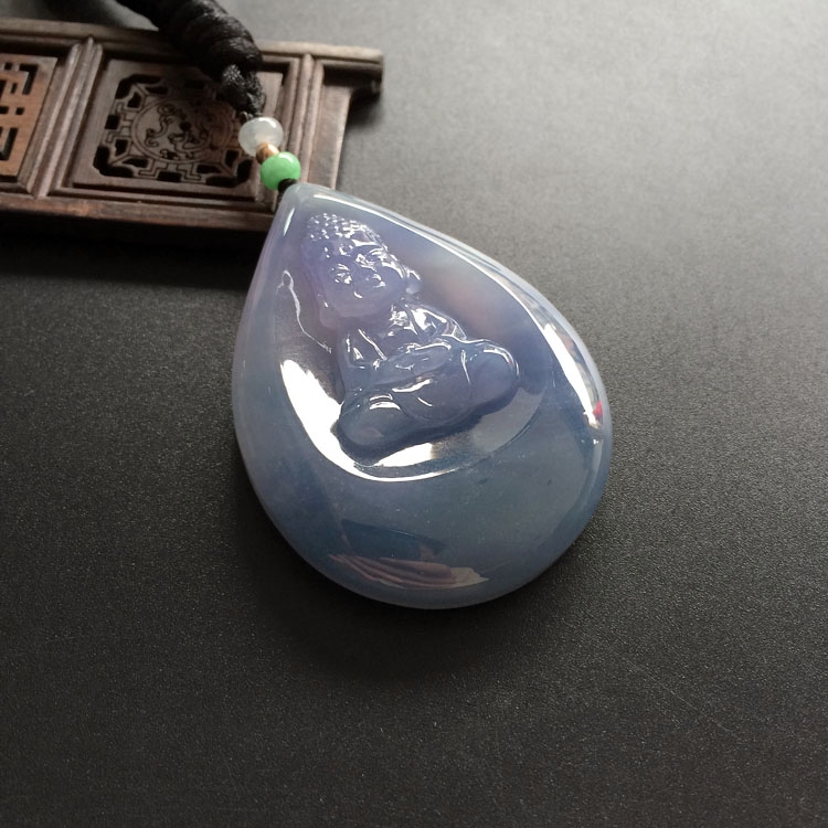 （超值推荐）糯冰种紫罗兰宝宝佛挂件