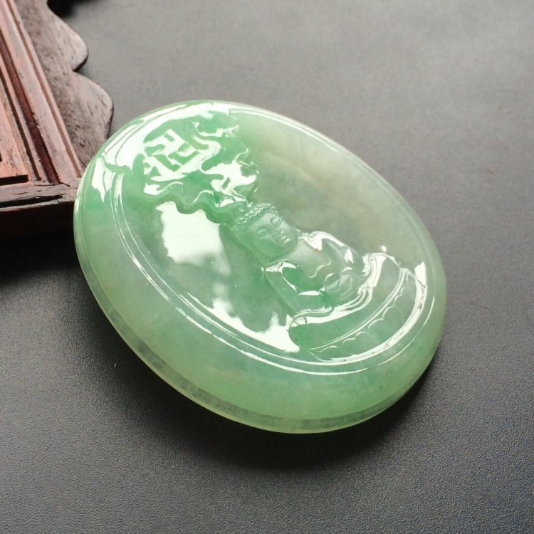 (超值推荐)冰种飘翠阿弥陀佛挂件