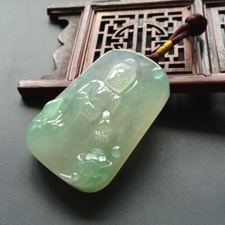 (超值推荐)冰种飘花莲悟挂件