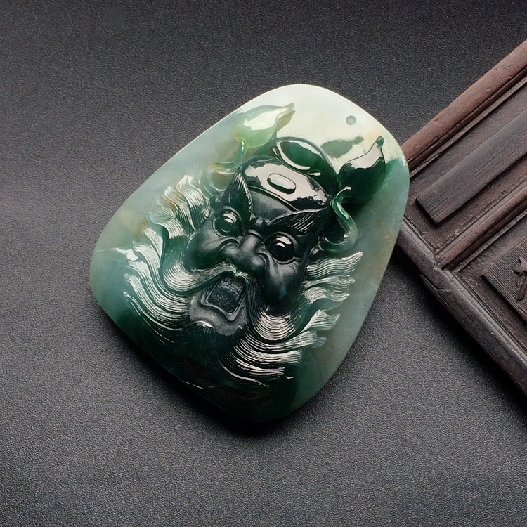 （超值推荐）糯冰种蓝水钟馗挂件