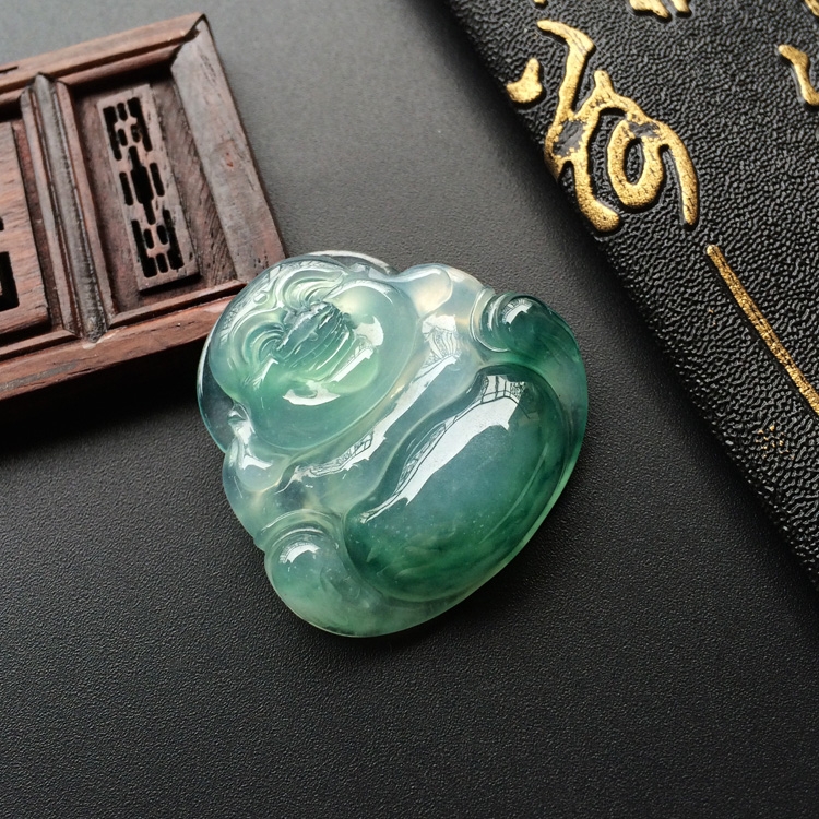 (超值推荐)冰种飘花玉佛挂件