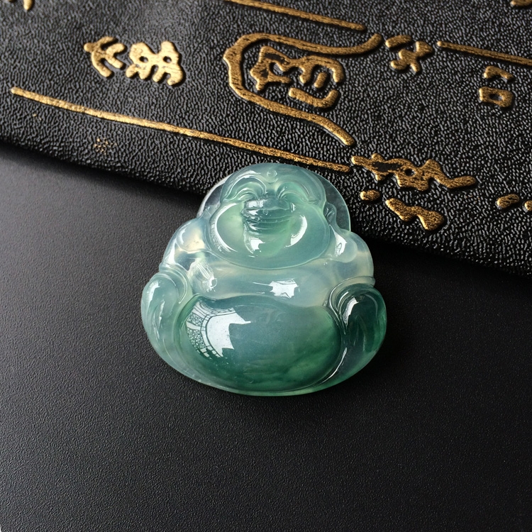 (超值推荐)冰种飘花玉佛挂件