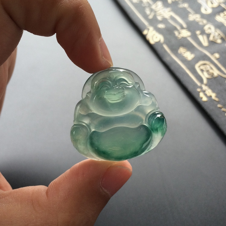 (超值推荐)冰种飘花玉佛挂件