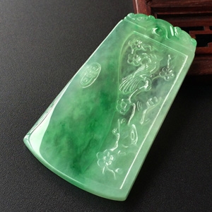 (超值推荐)冰种飘翠喜上眉梢挂件