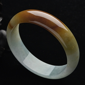 (超值推荐)糯冰种晴水褐黄翡手镯(59.6mm)