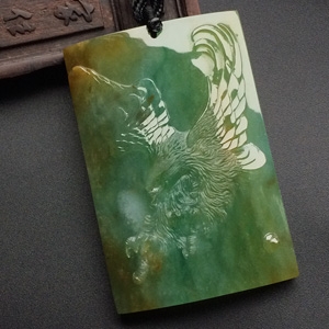 （超值推荐）（高松峰大师作品）糯冰种晴水黄翡大展宏图挂件
