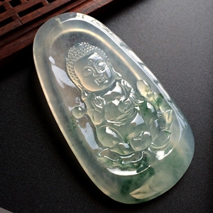 (超值推荐)冰种飘花宝宝佛挂件