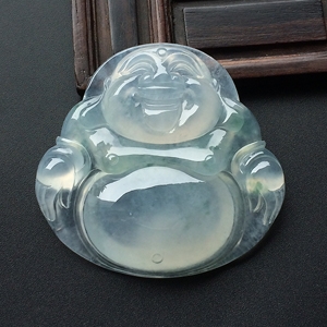 （超值推荐）冰种飘花玉佛挂件