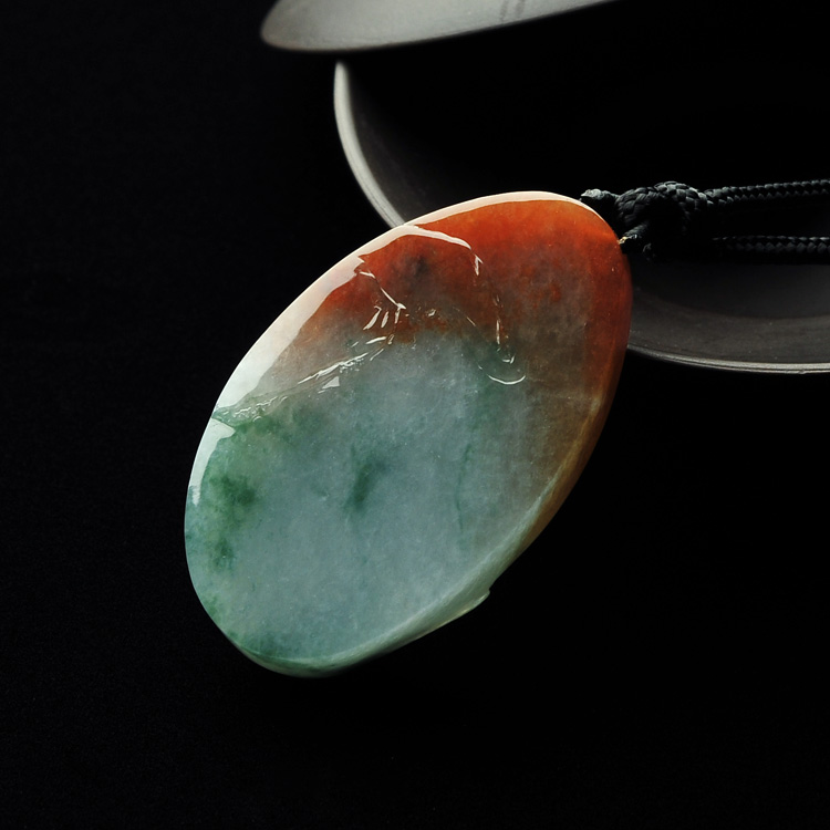 (超值推荐)糯冰种红黄翡飘花普度众生挂件