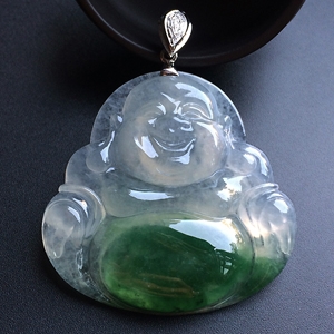 （超值推荐）冰种飘花玉佛挂件