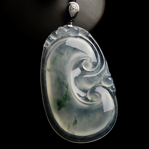 冰种飘花如意挂件