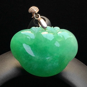 （超值推荐）糯冰种翠色如意挂件