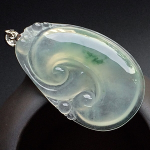 冰种飘花如意挂件