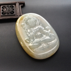 (超值推荐)冰种黄翡白度母挂件