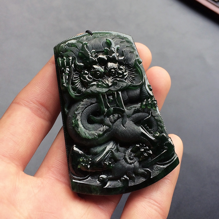 (超值推荐)冰种油青龙牌挂件
