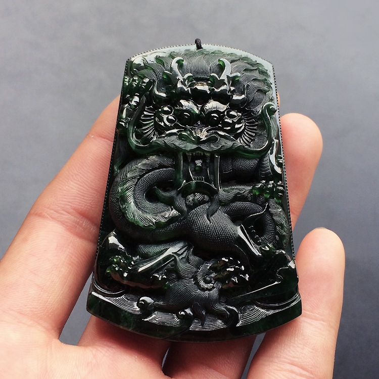 (超值推荐)冰种油青龙牌挂件