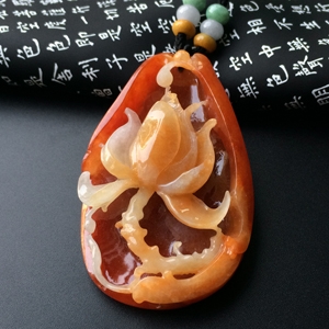 （超值推荐）糯冰种红黄翡一品清廉挂件