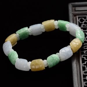 （一口价扫货）糯冰种三彩龟壳手链