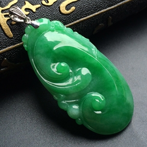 （超值推荐）糯冰种阳绿如意挂件