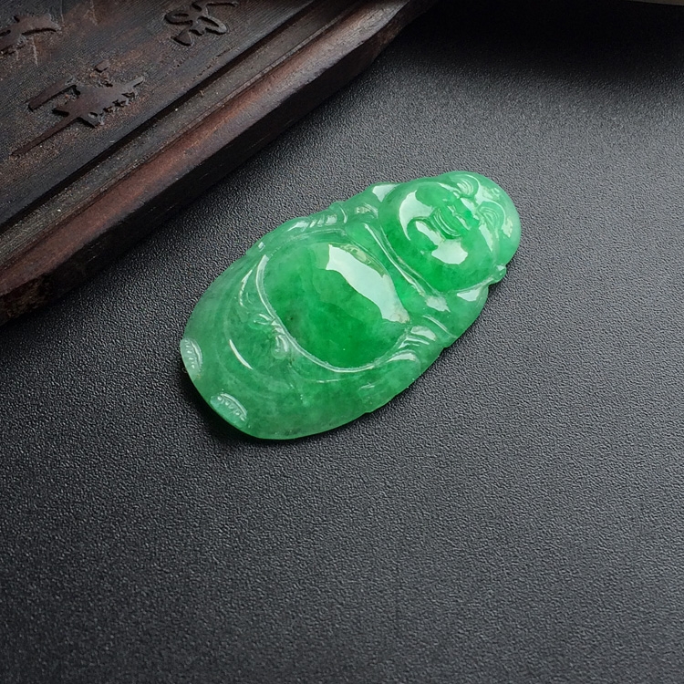 (超值推荐)糯冰种翠色站佛挂件