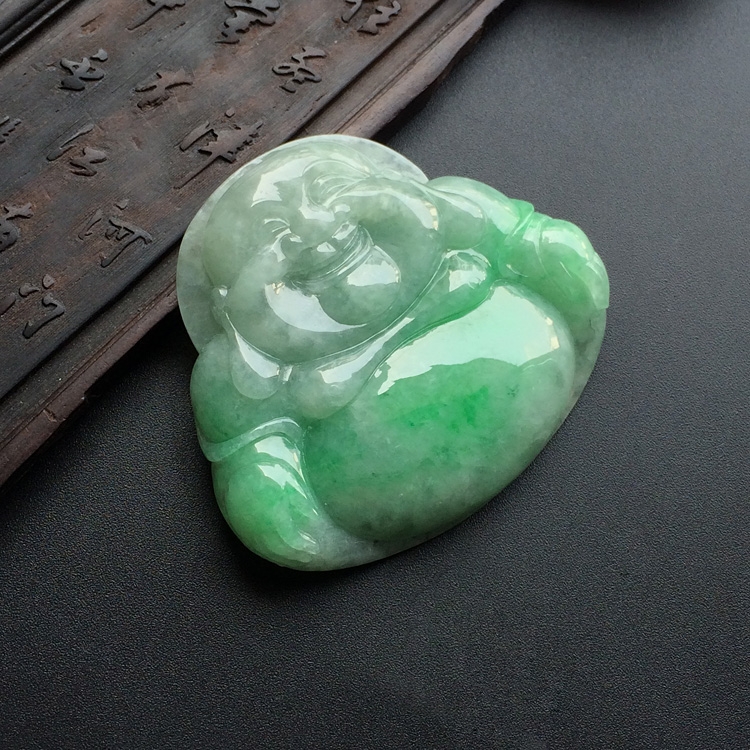 (超值推荐)糯冰种飘翠玉佛挂件