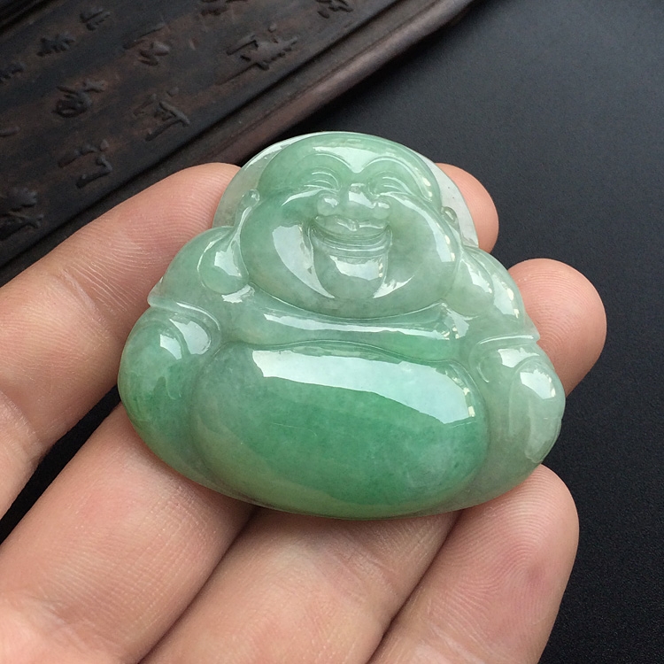 (超值推荐)糯冰种豆色玉佛挂件