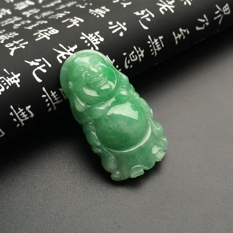 （超值推荐）糯冰种豆色站佛挂件