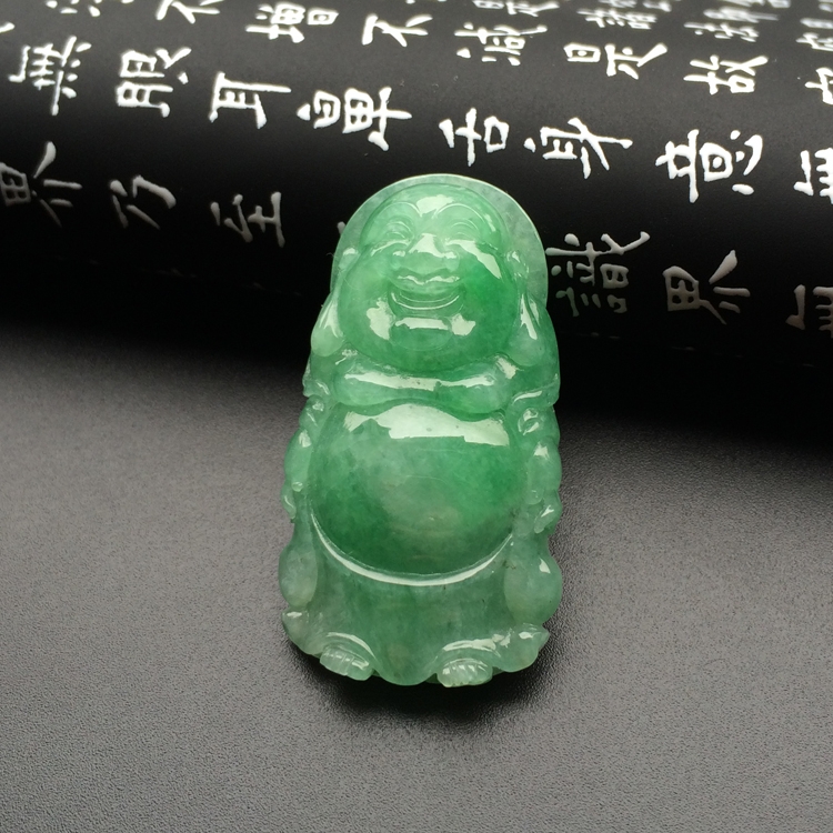 （超值推荐）糯冰种豆色站佛挂件