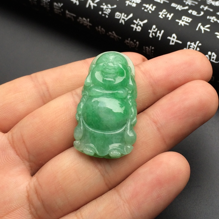 （超值推荐）糯冰种豆色站佛挂件