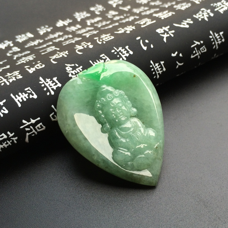 （一口价扫货）糯冰种飘翠宝宝佛挂件