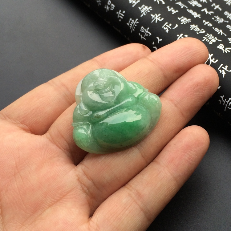 （一口价扫货）糯冰种豆色玉佛挂件