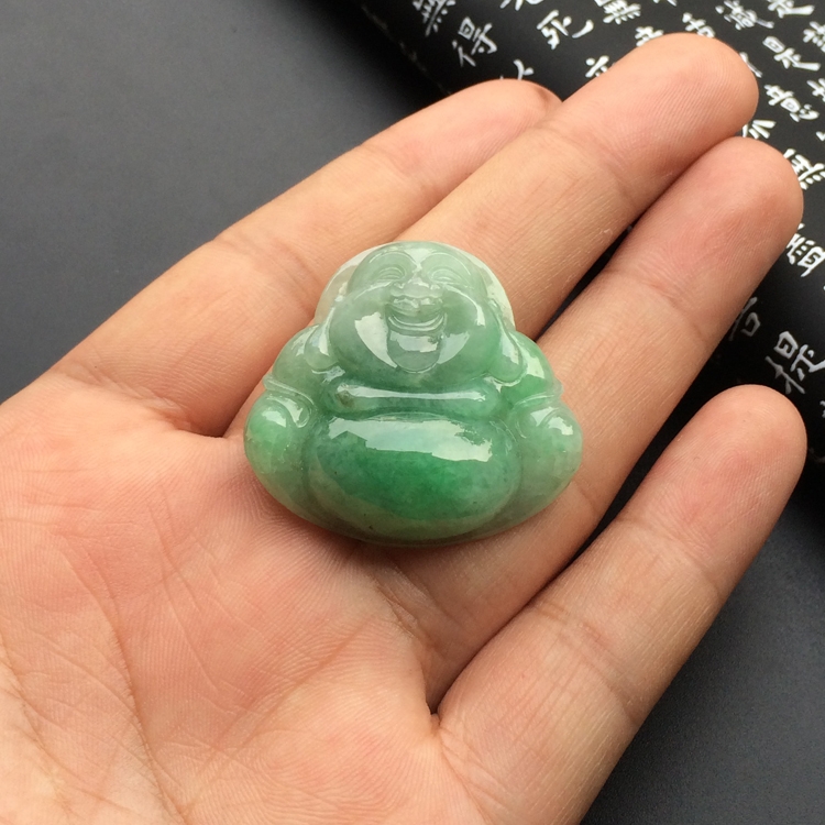 （一口价扫货）糯冰种豆色玉佛挂件
