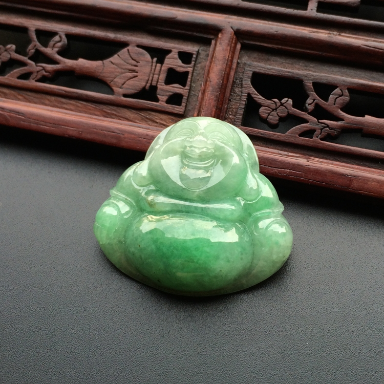 （一口价扫货）糯冰种豆色玉佛挂件