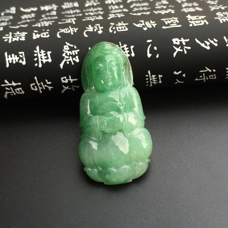 （一口价扫货）糯冰种豆色观音挂件