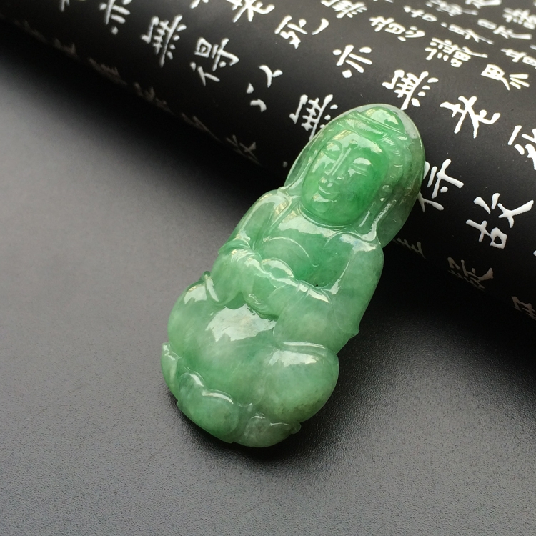 （一口价扫货）糯冰种豆色观音挂件