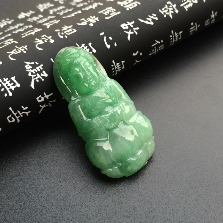 （一口价扫货）糯冰种豆色观音挂件
