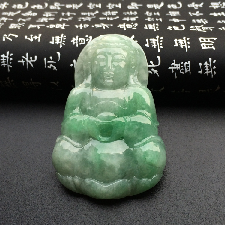 （一口价扫货）糯冰种豆色观音挂件