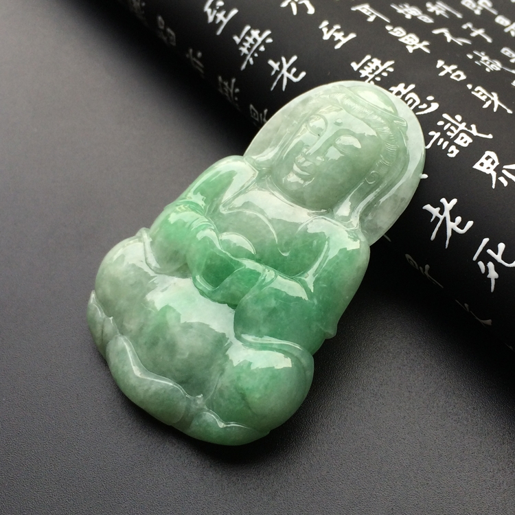 （一口价扫货）糯冰种豆色观音挂件