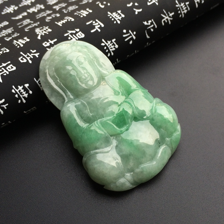（一口价扫货）糯冰种豆色观音挂件
