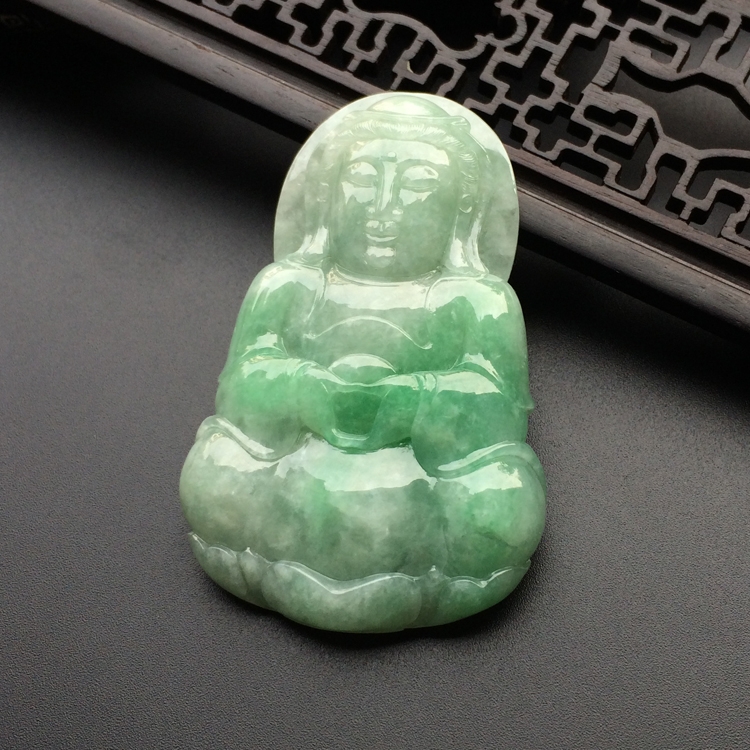 （一口价扫货）糯冰种豆色观音挂件